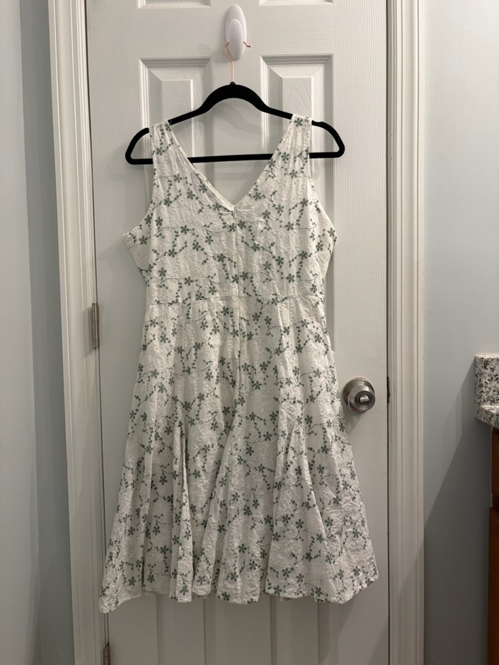 Cottage Core Countryside 100% Cotton Floral Tie-Waist Mini Dress - Picture 10 of 14